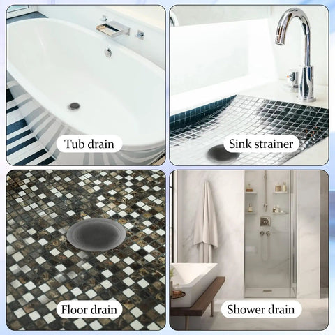 100 Pack Heavy Duty Stainless Steel Sink Strainers And Drain Basket Filters in tub, sink, floor, and shower drains.