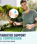 Man outdoors wearing Waterproof Thumb And Wrist Brace For Arthritis Tendonitis Carpal Tunnel And Trigger Thumb With Doctor Developed Spica Splint Fits Left Or Right Hand Medium 4 Pack Pain Relief And Stable Support.