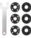 Angle Grinder Flange Wrench And Six Flange Nuts Kit 5/8-11 Fits Dewalt Makita Bosch Black Decker Ryobi Durable Steel Black