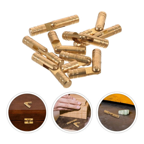 Brass Invisible Hinges For Keepsake Boxes And Wooden Box Projects 1.18 Inch Cylinder Barrel Design, corrosion-resistant, 10 pack