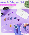 UV Resin Kit With Light 200g Crystal Clear Epoxy For Beginners Starter Kit with tools and accessories on silicone mat