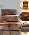 Image showcasing 12Pcs Antique Bronze Butterfly Hinges 0.79 x 0.67 Inch With 48 Screws on decorative boxes