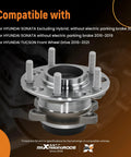Close-up view of rear wheel bearing and hub assembly with ABS, compatible with Hyundai models for specific years.