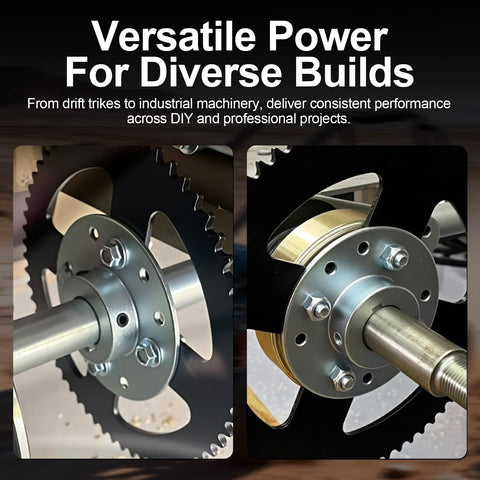 Close-up of axle hub with one inch bore and one quarter inch keyway steel sprocket hub for Predator 212cc and 196cc go-karts.