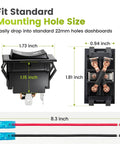 2 Pack 12V Reverse Polarity DPDT Rocker Switch Set For RV Trailer Tongue Jack Momentary On Off On 4 Pin Heavy Duty 30A