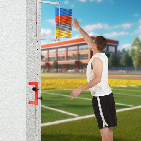 Wall Mounted Vertical Jump Measurement Tool With Adjustable Height From 27.5 To 47 Inches, Stable Training Device For Basketball And Volleyball, Accurate Readings And Easy Setup mounted on wall