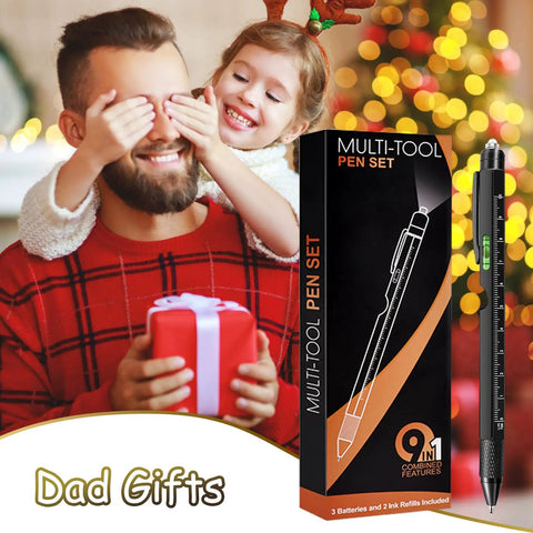 9 In 1 Multitool Pen Gift For Dad From Daughter Son Wife Stocking Stuffers For Easter Birthday Christmas Husband For Him