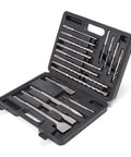 Amazon Berserker 17-piece carbide-tipped SDS-Plus drill bit and chisel set in a storage case.