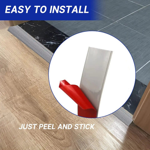 Peel And Stick Self Adhesive Vinyl Floor Transition Strip 20 Feet Long Rubber Door Edge Trim for seamless floor transition