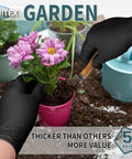 Top Shelf Black Nitrile Disposable Gloves 5 Mil Heavy Duty Textured Grip Powder Free Latex Free For Grunt Work Medical Care Kitchen Cleanup 100 Count X Large used for gardening with flowers.