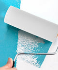 Twelve Pack Nifty Little Mini Sponge Rollers With Cushioned Handles For Walls And Detail Work Gives You A Straight Up Flawless Coat Every Time Super Simple Cleanup Built Solid For Daily Hustle - mini roller on blue paint wall