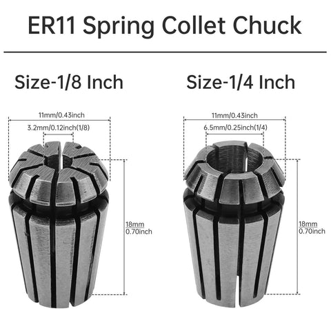 High Speed 24V CNC Spindle Motor Kit With ER11 Collets One Eighth Inch And One Quarter Inch for precise milling tasks