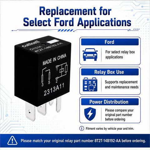Six Pack 12V 40A 4 Pin Automotive Relay Replacement For 8T2T 14B192 AA And FoMoCo Style Units O101K Compatible Durable Auto Relay For Cars Trucks And SUVs black 4-pin Ford relay