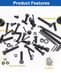 Kick Ass 3670 Pieces Metric Bolt Assortment Kit featuring various socket head screws, flat washers, and hex wrenches.