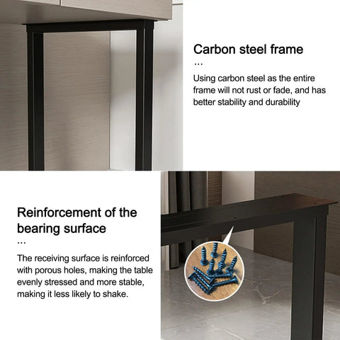 Carbon steel frame of Heavy Duty Industrial Pipe Table Legs Set Of Two Premium Rock Solid Metal Steel Base for DIY projects.