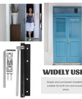 Automatic Silent Door Closer For Gates And Doors, Built-To-Last Stainless Steel on a sleek blue door, adjustable part visible