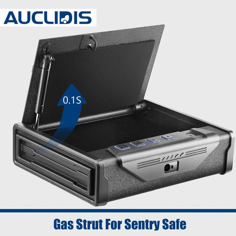 Top Shelf 20 Pound Gas Strut Lift Supports, Slick 7.5 Inch Heavy Duty Stroke, No Sweat Replacement Pair For Safes in open Sentry safe.