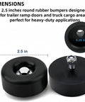 2.5 Inch Round Rubber Bumpers beefed up trailer ramp door bump stops with screw kit for trailer ramps and truck cargo areas