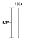 5/8 Inch 18 Gauge Galvanized Brad Finish Nails, 1,000 Count Box, shown with size and gauge dimensions