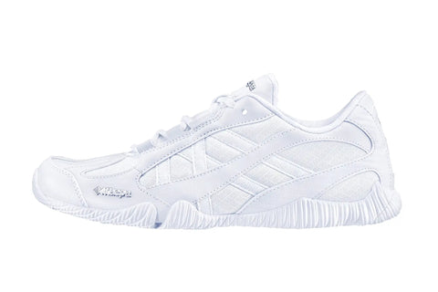 Stellarlyte Women's Cheer Shoe White Size 8.5 For Competition And Sideline Game Day Ready With Enhanced Foot Strike in side view