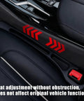 Universal Car Seat Gap Filler Organizer 2 Pack Black prevents small items from falling between seats in car interior.