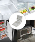 2 Pack Universal Freezer Hinges With 6 Holes, 95 To 110 Degrees Folding Design, shown installed on various small chest freezers