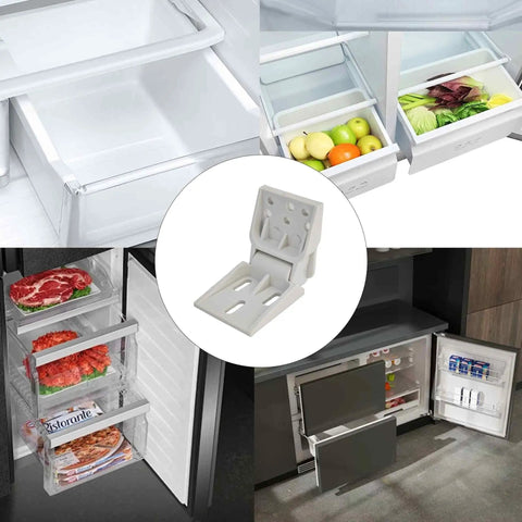 2 Pack Universal Freezer Hinges With 6 Holes, 95 To 110 Degrees Folding Design, shown installed on various small chest freezers