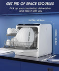 Portable Countertop Dishwasher Compact Mini Build Features Five Liter Water Tank And Swift Air Dry Cycle Slash The Soapy Scouring Hustle For Dorm Life Apartments And Weekend Rv Trips with dishes loaded.