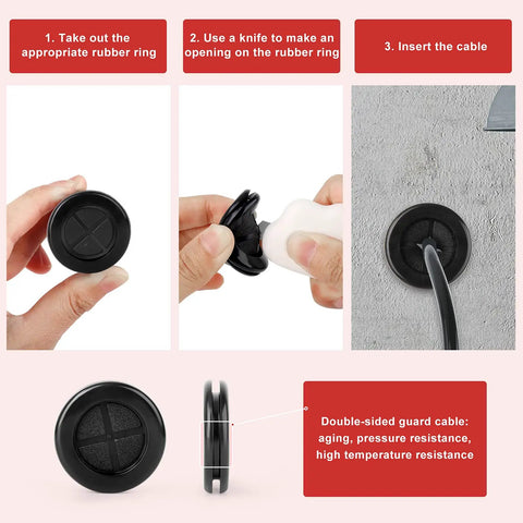 63 Piece Rubber Grommet Kit For Drill Holes And Firewall Wiring Protection With Six Sizes installation steps.