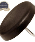 Hella Durable Plastic Furniture Sliders With Nails For Hardwood Floors Round Brown Anti Scratch Glide No Sweat Setup close-up showing nail