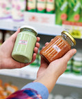Two hands holding jars with price stickers using 30000 White Price Gun Labels On 60 Rolls For Pricing Like A Boss Pricemarker Stickers