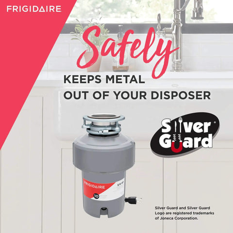 Three Quarter HP Corded Beefed Up Kitchen Garbage Disposal With Odor Shield Bioshield And Silver Guard Magnetic Ring Torque Master Grinding