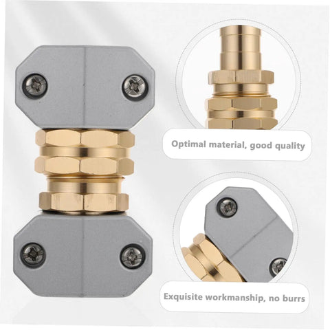 Premium 3 Sets Hose Repair Kit With Aluminium Alloy Weatherproof Garden Water Connector Fittings That Snap On Easy To Stop Leaks And Boost Pressure For Flexible Watering Equipment Like A Boss, grey brass connector close-up
