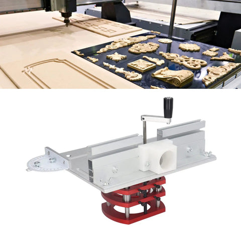 Dead Nuts Accurate Router Lifting Table Base for Woodworking Slotting Trimming and Chamfering Smooth Aluminum Lift Platform with height dial.