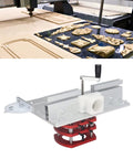 Premium Stainless Steel Router Table Lift System With Precision Insert Base Plate on CNC machine for woodworking.