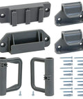 All In One Replacement Parts Kit For Retractable Baby Gates In Grey Extra Wide Gate Full Set With Wall Mount Brackets Anchors