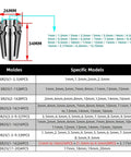 Premium High Precision ER25 Spring Collet Set For CNC Machining And Engraving Machines dimensions and specifications chart.