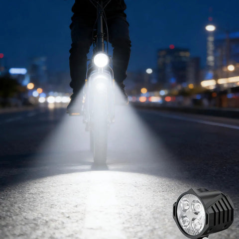 Ultra Bright 12W Ebike Front Light With Horn Waterproof 3 Pin Connector 300 Lux High Output Headlight For 36V And 48V Mountain Bikes Or E Scooters Night Ride Safety Upgrade With Lit Performance