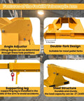 Features of Heavy Duty Forklift Telescopic Boom Jib and Mobile Crane Extendable Lifting Arm with 4400 Lb Capacity shown.