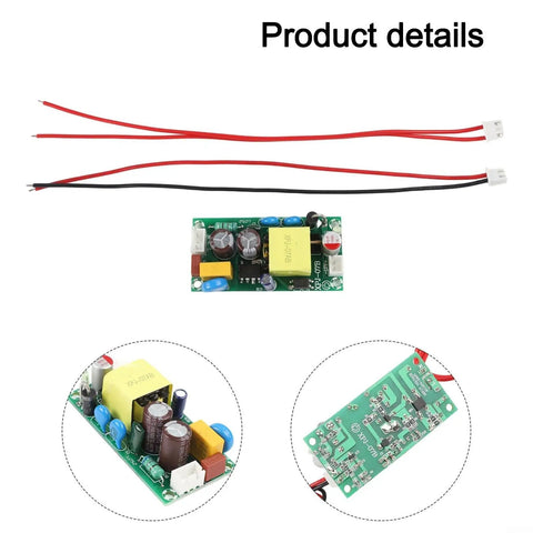 Straight Plug And Play 220V To 12V Power Supply Board With AC DC Converter Module 12V 1.5A Output Open Frame Design view with wires and components.