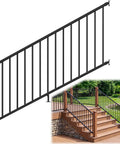 Top Shelf Aluminum Stair Railing Kit For Outdoor Decks And Porches Thirty Six By Seventy Two Inch Modular Handrail Set shown on a deck.