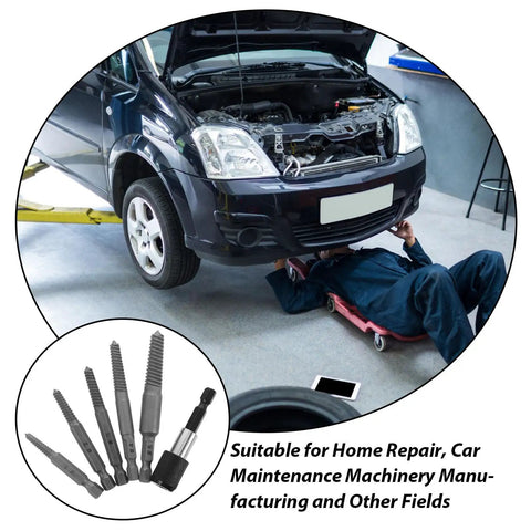 BESPORTBLE Heavy Duty Screw Extractor Kit With Hex Shank For Popping Out Broken Bolts And Damaged Screws Size #1 Through #5 Steel Construction Perfect For Home Repairs DIY Projects And Garage Jobs, steel extractor set for car repair
