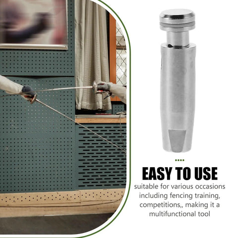 Fencing Replacement Tip Stainless Steel For Precision Practice displayed alongside fencing duel, highlighting durability.