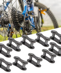 Heavy Duty 10 Pack 410 Chain Master Links For Motorcycle Atv Dirt Bike Built Tough With Precision Steel Clips And Rivets, displayed on a bike.