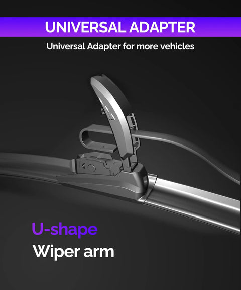 Universal adapter for U-shape wiper arm compatible with Heavy Duty All Season Windshield Wiper Blades Pack Of 2 At 22 Inch Each.