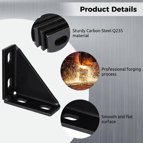 Eight Pack 90 Degree Gusseted Fittings For Unistrut Channel Carbon Steel Right Angle Brackets with product details
