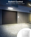 Garage illuminated by Three Head Outdoor Flood Light With 3500LM, 30W, 5000K Daylight White, IP65 Waterproof Security Lamp