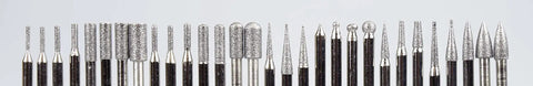 30 Piece Diamond Burr Set With 80 Grit Assorted Burrs For Die Grinders And Rotary Tools Includes Ball Cone Needle Point Tapered Flat Top Cylinder