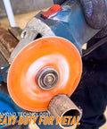 Diamond cutting wheel, 4-1/2 inch with 7/8 inch arbor, orange metal cut-off disc on angle grinder