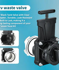 Backup 3 Inch RV Sewer Gate Valve With Built In Clear Adapter shown with durable, leakproof design for camper waste management.